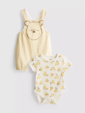 0–18 måneder | Disney-sett med body og overalls med Winnie the Pooh-motiv for nyfødte