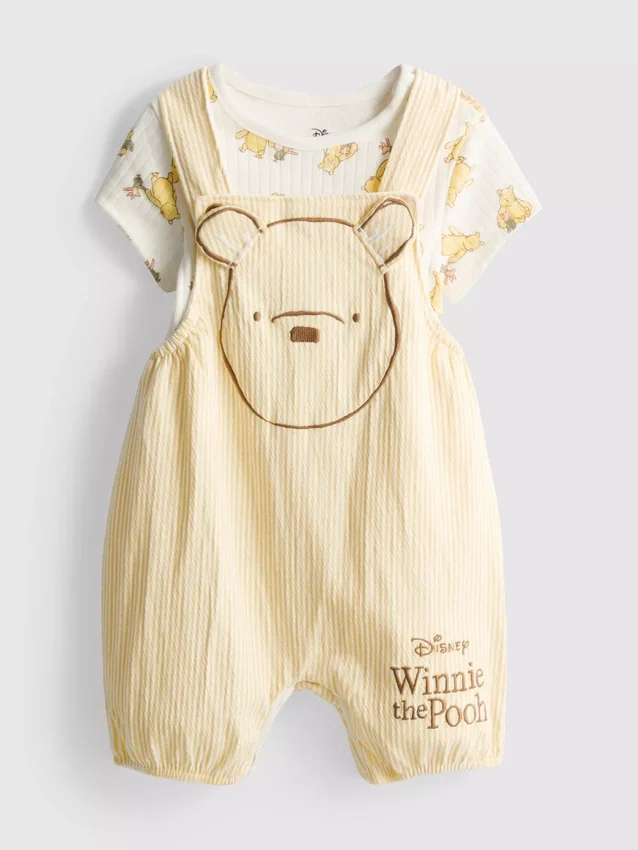 0–18 måneder | Disney-sett med body og overalls med Winnie the Pooh-motiv for nyfødte