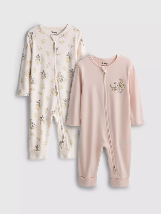 0–24 måneder | 2-pakk Disney Bambi-body med glidelås