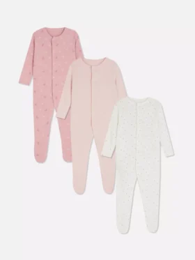 0–24 måneder | 3-pakk med pyjamaser med trykknapper