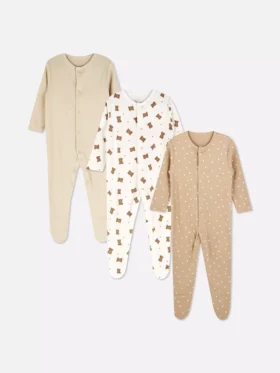 0–24 måneder | 3-pakk med pyjamaser med trykknapper
