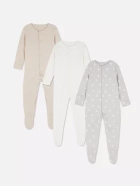 0–24 måneder | 3-pakk med pyjamaser med trykknapper