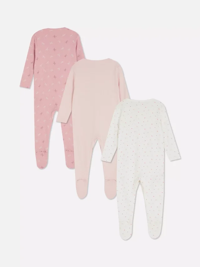 0–24 måneder | 3-pakk med pyjamaser med trykknapper