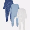 0–24 måneder | 3-pakk med pyjamaser med trykknapper