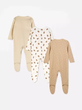 0–24 måneder | 3-pakk med pyjamaser med trykknapper