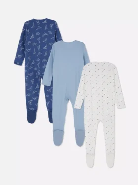 0–24 måneder | 3-pakk med pyjamaser med trykknapper