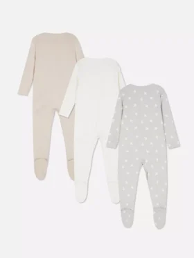 0–24 måneder | 3-pakk med pyjamaser med trykknapper