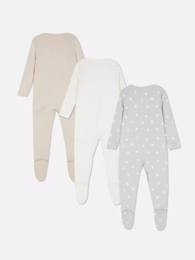 0–24 måneder | 3-pakk med pyjamaser med trykknapper