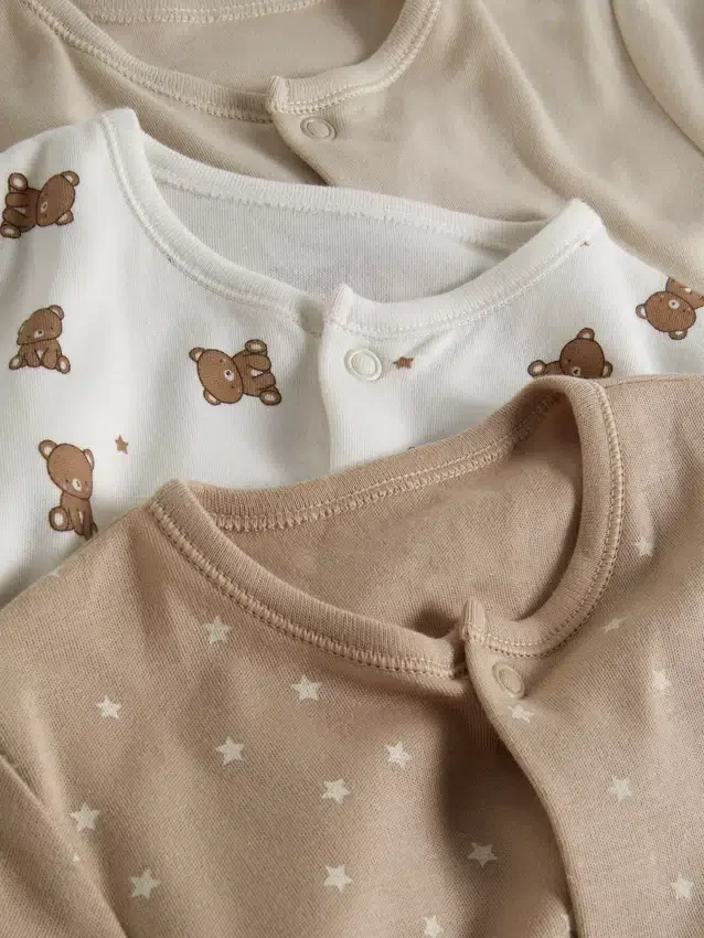 0–24 måneder | 3-pakk med pyjamaser med trykknapper