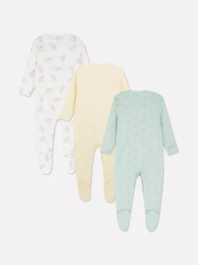 0–24 måneder | 3-pakning med Disneys Dumbo-pyjamaser med trykknapper