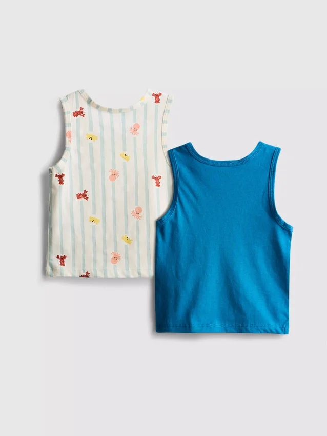 0–36 måneder | 2-pakk med tanktopper med sjølivsmotiv