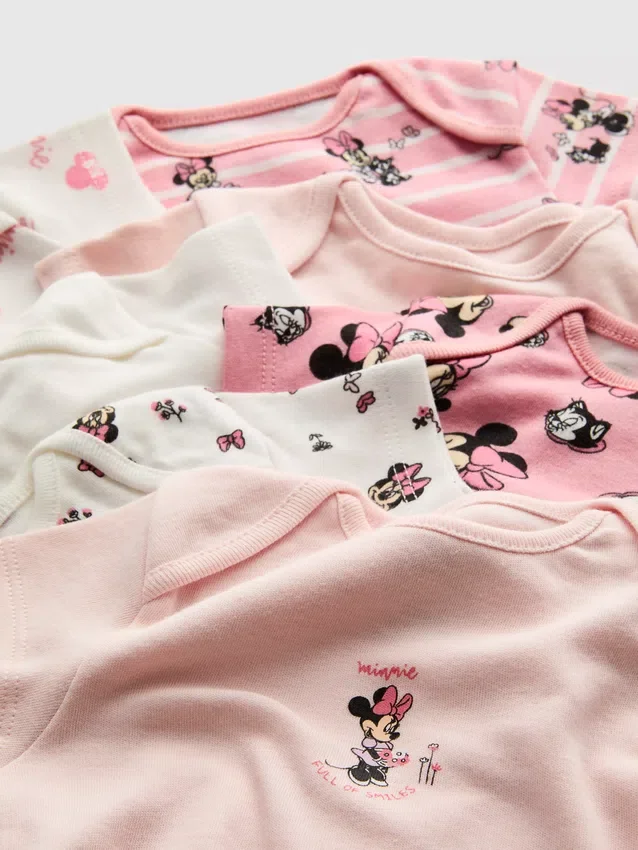 0–36 måneder | 7-pakning med Disneys Minnie Mouse-bodys med korte ermer