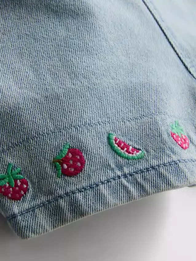 0–36 måneder | Sett med T-skjorte og overalls med fruktbroderi
