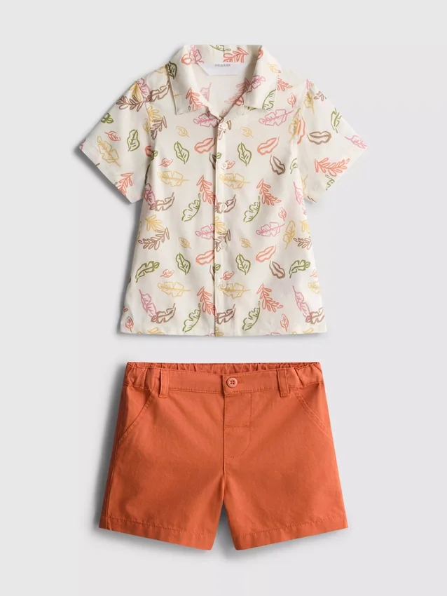 0–36 måneder | sett med trykt skjorte og chino-shorts
