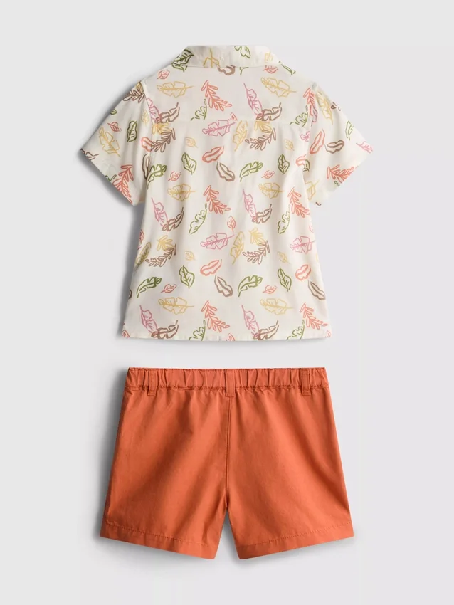 0–36 måneder | sett med trykt skjorte og chino-shorts