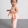 0–36 måneder | Stripet peplum-top og bukser-sett