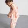 0–36 måneder | Stripet peplum-top og bukser-sett