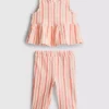 0–36 måneder | Stripet peplum-top og bukser-sett