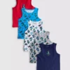 1,5–10 år | 5-pakning med tanktopper med dinosaur-motiv