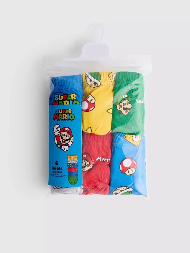 1,5–10 år | 6-pakning med Super Mario-truser
