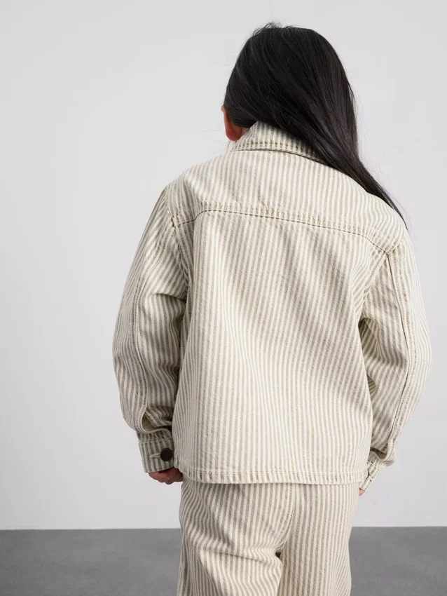 1,5–12 år | The Edit bomullsjakke i denim med nålestriper