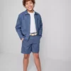 1,5–12 år | The Edit-chino-shorts i linblanding med belte