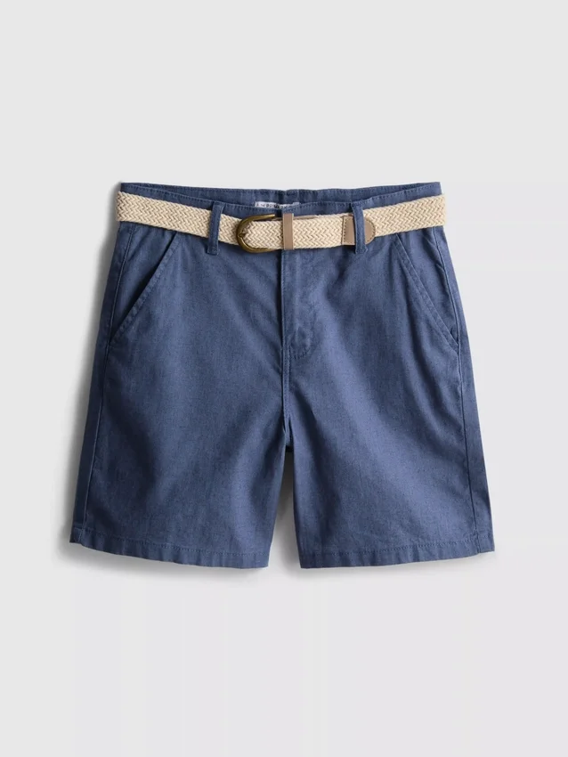 1,5–12 år | The Edit-chino-shorts i linblanding med belte