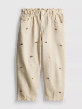 1,5–8 år | blomsterbroderte paperbag-Jeans