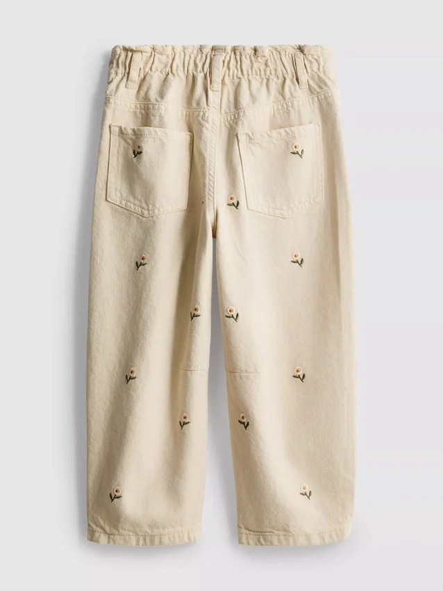 1,5–8 år | blomsterbroderte paperbag-Jeans