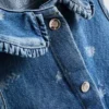 1,5–8 år | blomstret, ermeløs denimkjole med krage