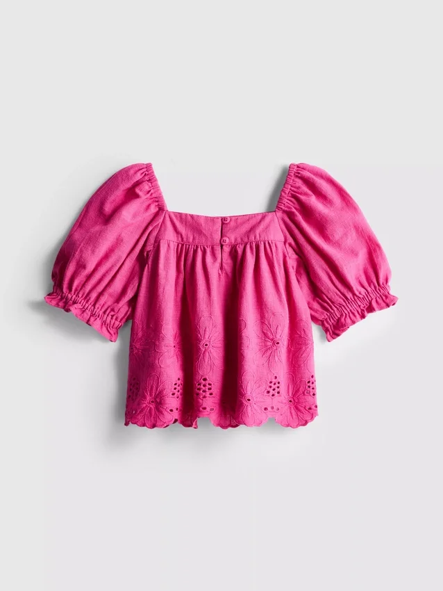 1,5–8 år | bluse med blomsterbroderi