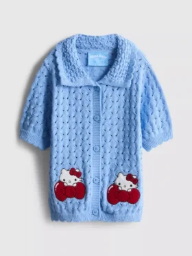 1,5–8 år | Hello Kitty-kortærmet cardigan med krage