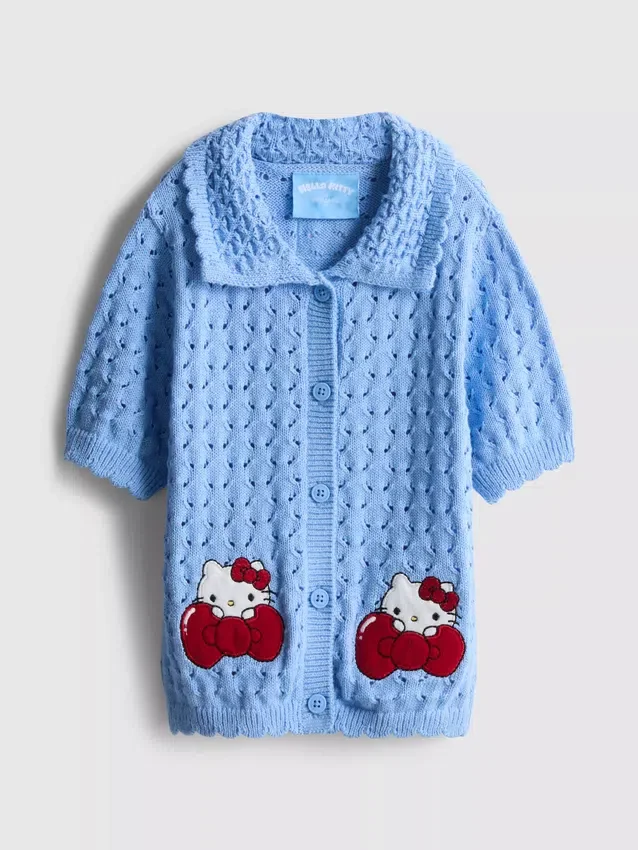 1,5–8 år | Hello Kitty-kortærmet cardigan med krage
