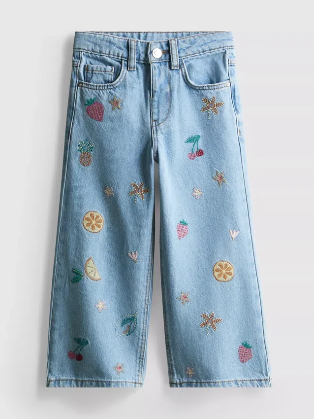 1,5–8 år | Jeans med fruktbroderi