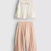 1,5–8 år | Sett med brodert peplum-top og bukser