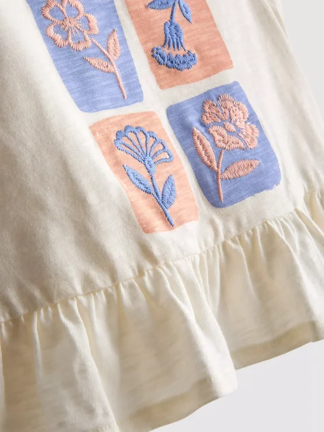 1,5–8 år | Sett med brodert peplum-top og bukser