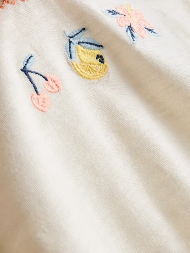 1,5–8 år | Sett med brodert peplum-top og bukser