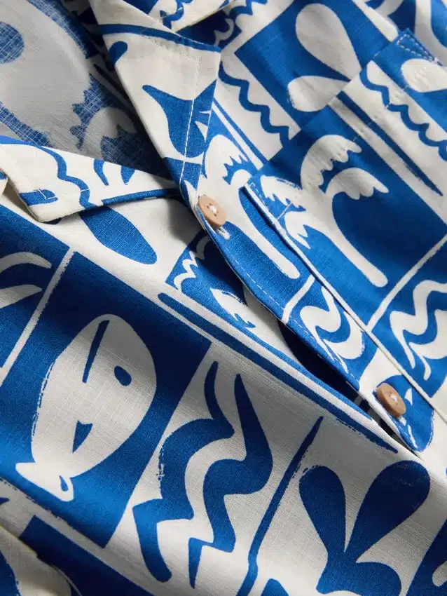 1,5–8 år | Sett med skjorte og shorts i slub-bomull