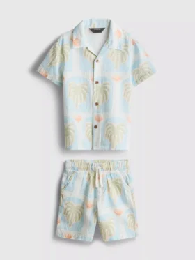 1,5–8 år | sett med skjorte og shorts med teksturert trykk