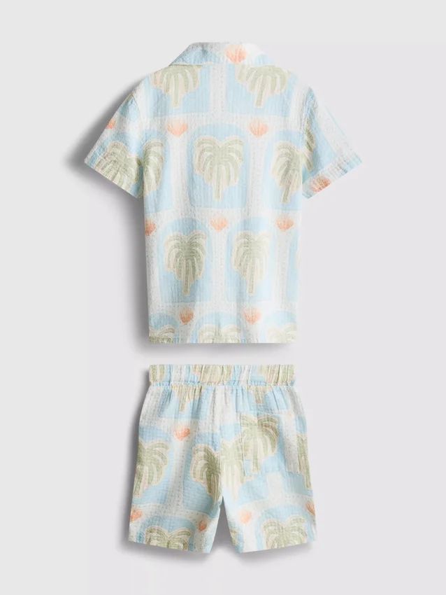 1,5–8 år | sett med skjorte og shorts med teksturert trykk