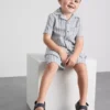 1,5–8 år | Sett med stripet strikket skjorte og shorts