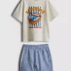 1,5–8 år | T-skjorte og shorts med sardinmotiv