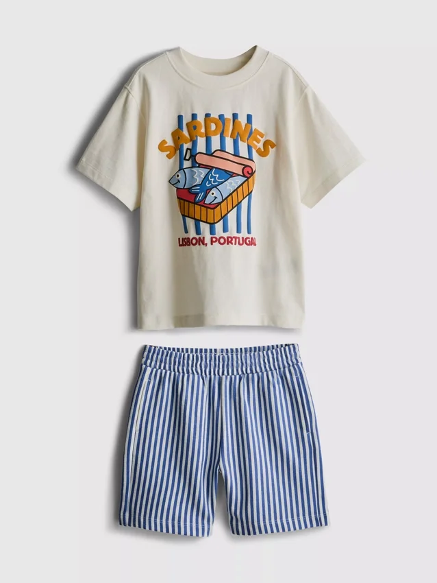 1,5–8 år | T-skjorte og shorts med sardinmotiv