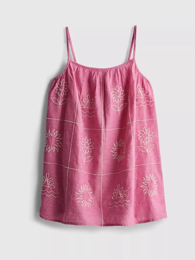 1,5–9 år | brodert cami-kjole i chambray