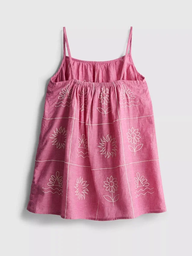 1,5–9 år | brodert cami-kjole i chambray