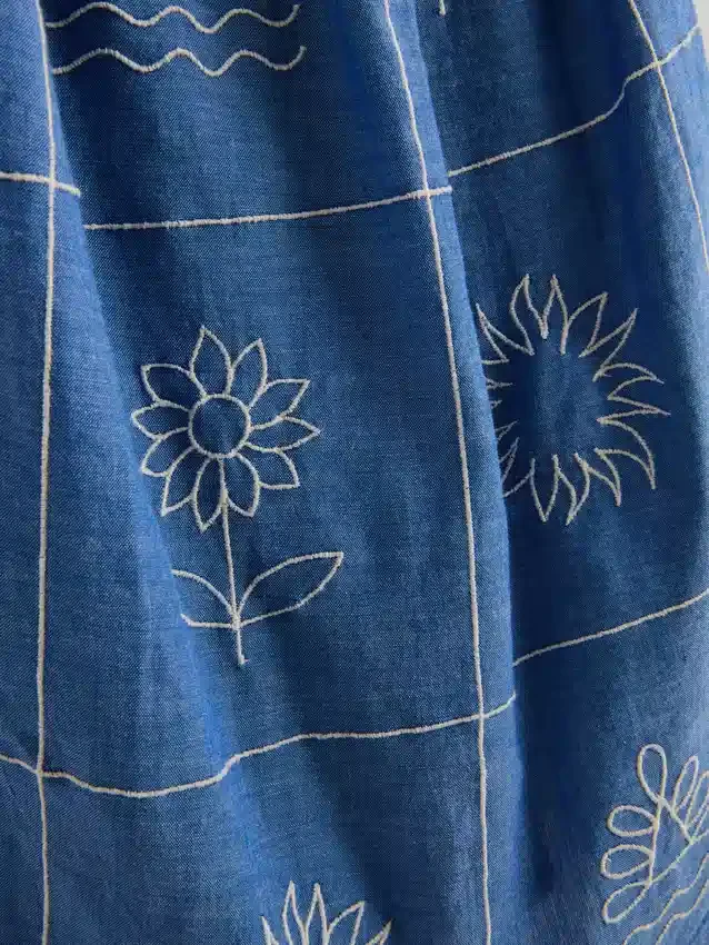 1,5–9 år | brodert cami-kjole i chambray
