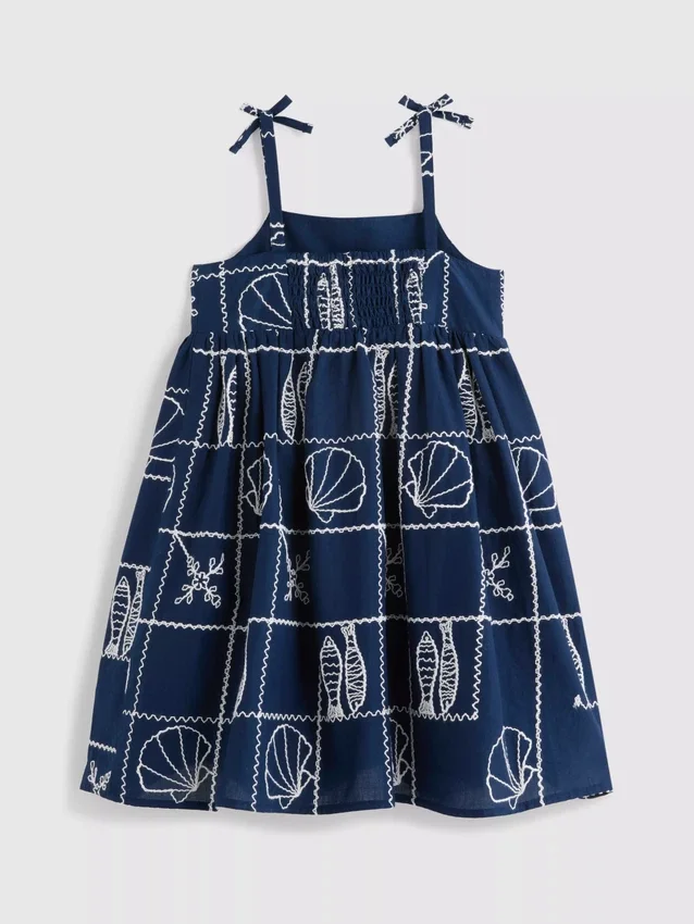 1,5–9 år | Brodert smockkjole med spaghettistropper