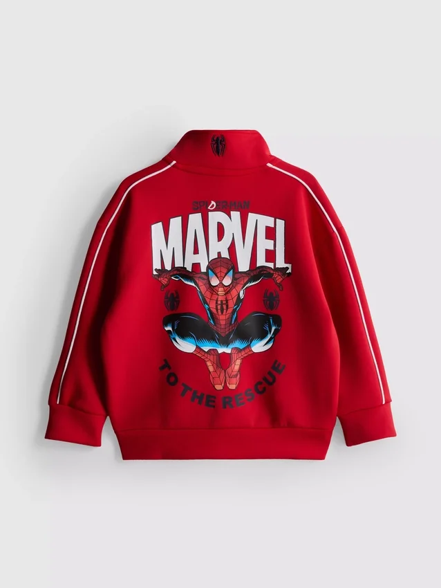1,5–9 år | Marvel Spider-Man-genser med glidelås og tragtkrage