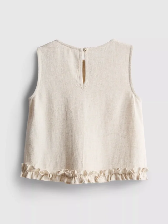 1,5–9 år | Ruffle-bluse uten ermer