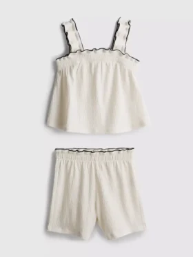 1,5–9 år | Sett med bluse og Shorts i krøllet tekstur